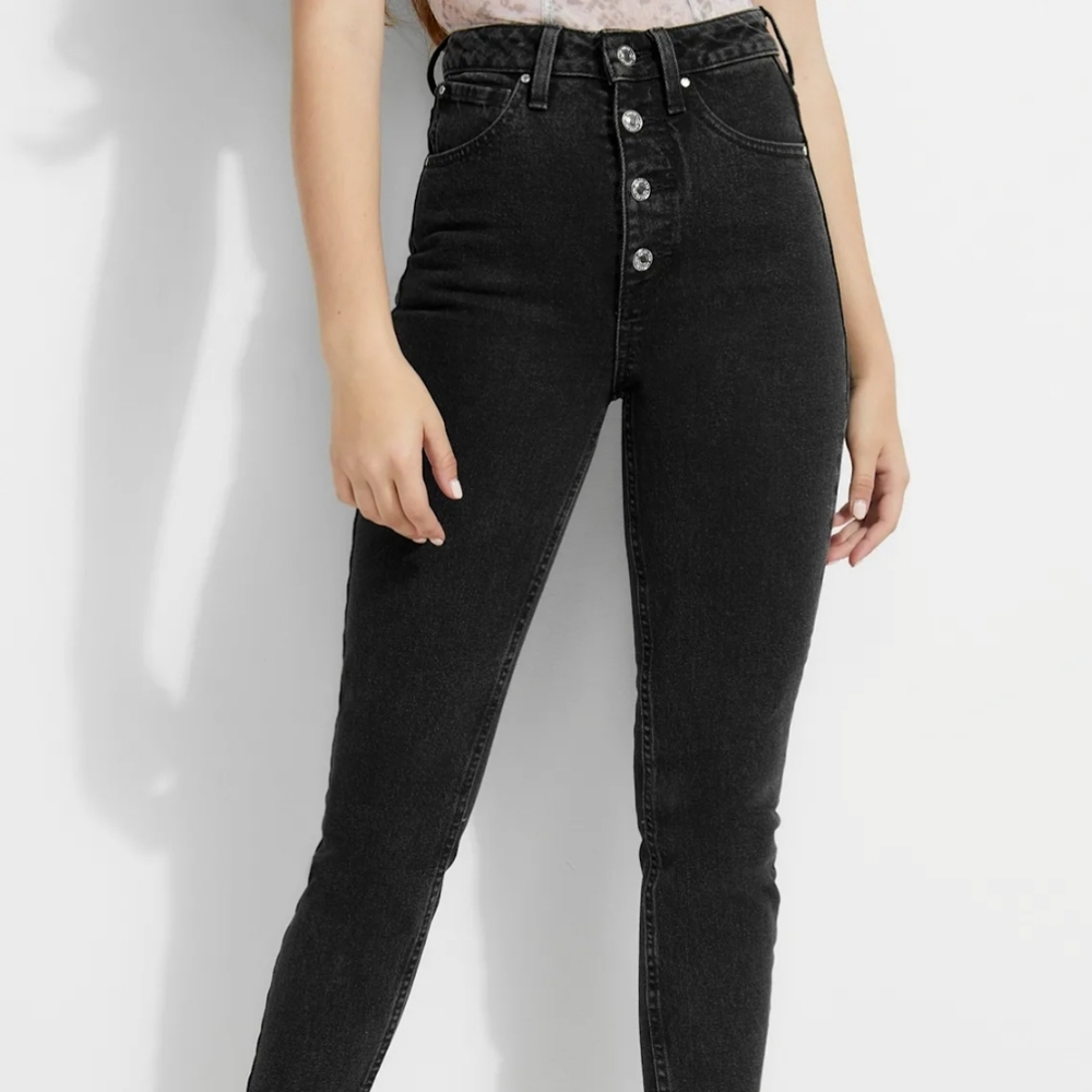 High-Waisted Black Skinny Jeans